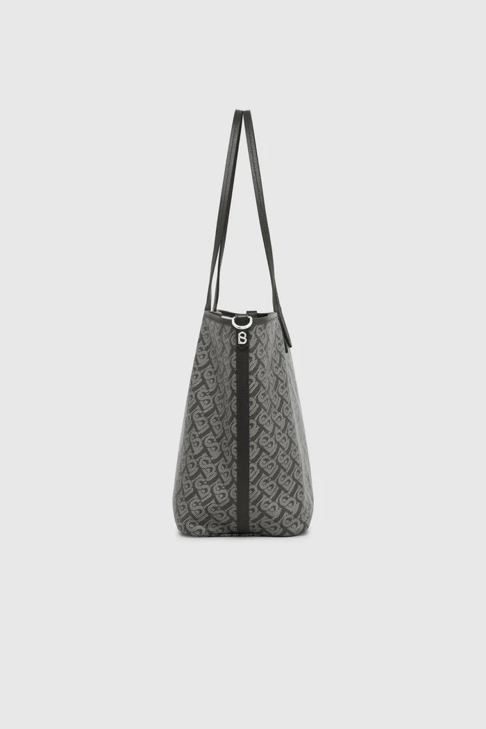 anya tote bag in black by buttonscarves side view