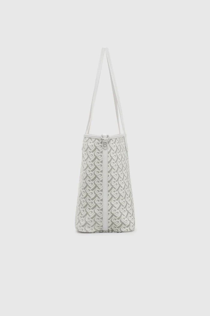 anya tote bag in white by buttonscarves side view