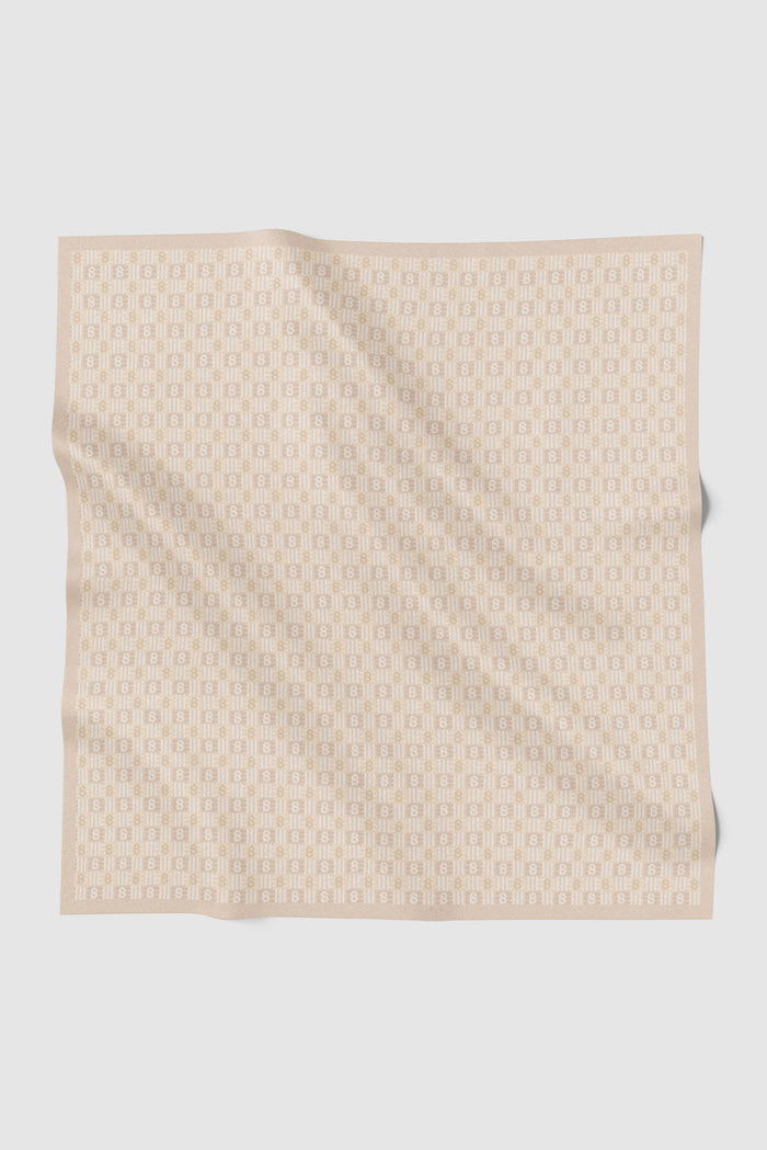 anyam printed square scarf in bleached sand by buttonscarves
