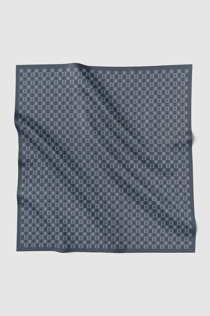 anyam printed square scarf in blue nights by buttonscarves