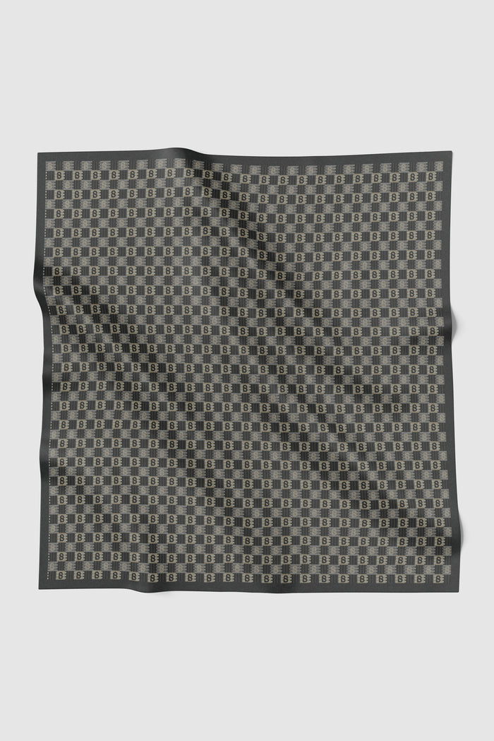 anyam printed square scarf in phantom by buttonscarves