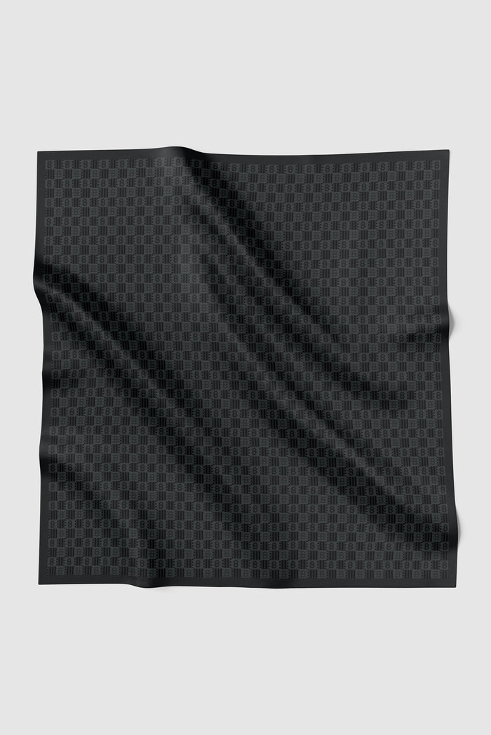 anyam printed square scarf in pirate black by buttonscarves