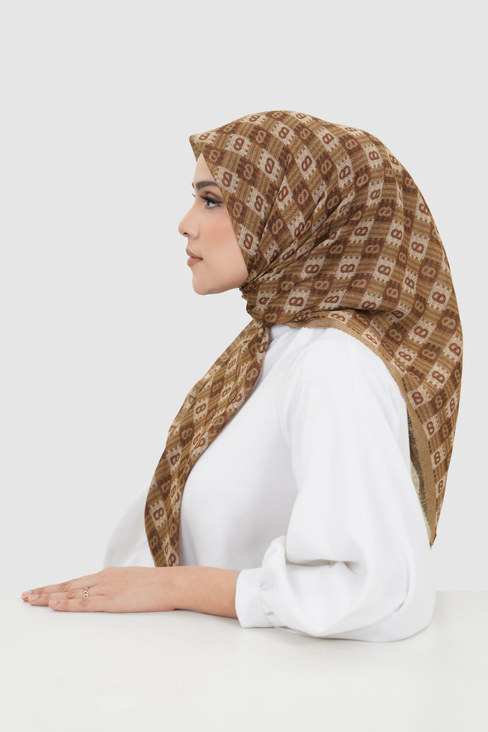 anyam printed square scarf in thrush by buttonscarves side view