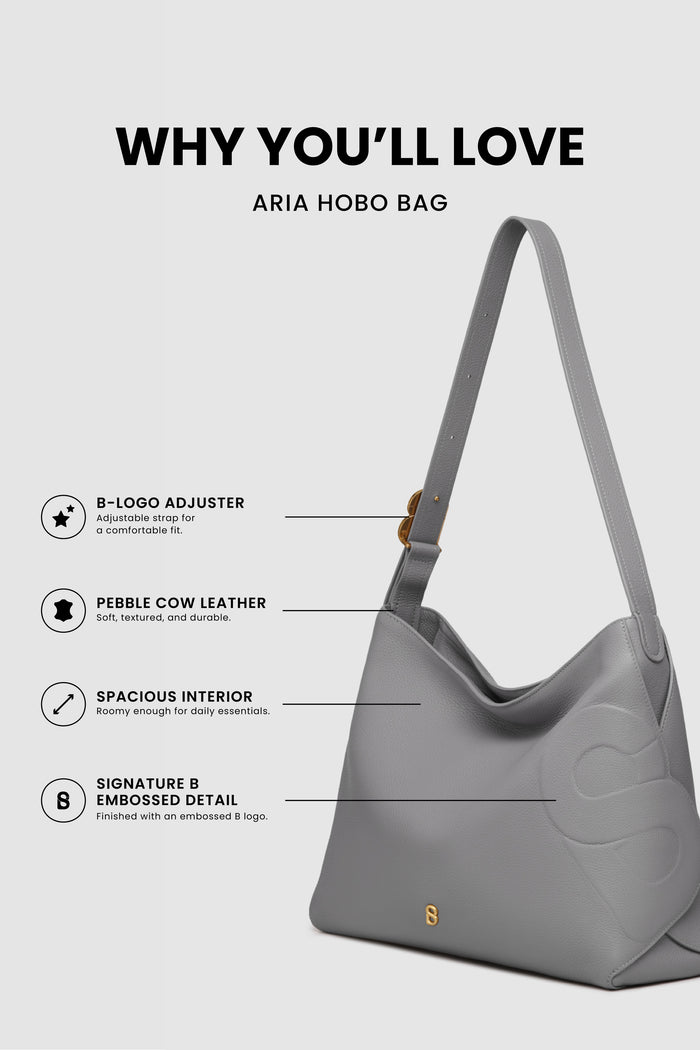 Aria Hobo Bag - Fog