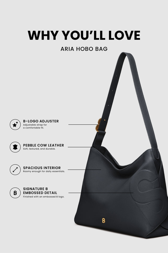 Aria Hobo Bag - Onyx