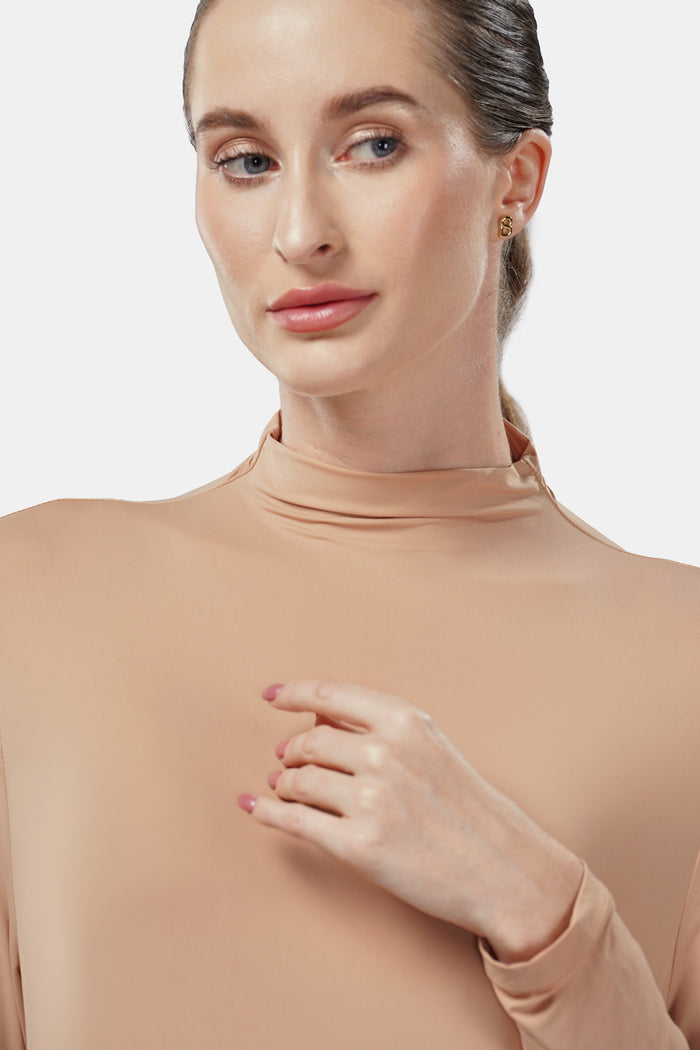 aria inner long sleeve in brown by buttonscarves