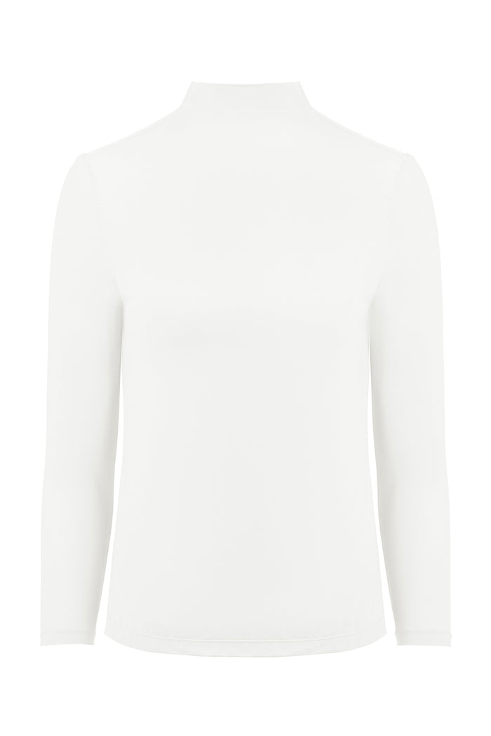 aria inner long sleeve in white by buttonscarves with lightweight and breathable material