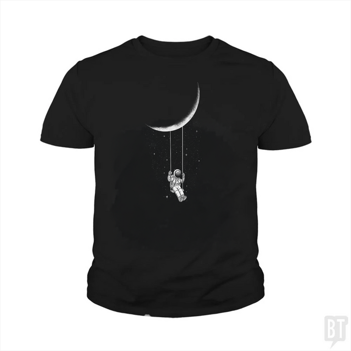 Astronaut on Moon Swing Kids Shirt