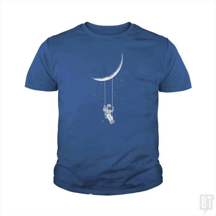 Astronaut on Moon Swing Kids Shirt