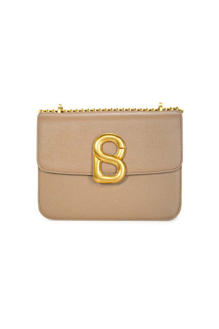Audrey Chain Leather Bag  Medium - Ecru