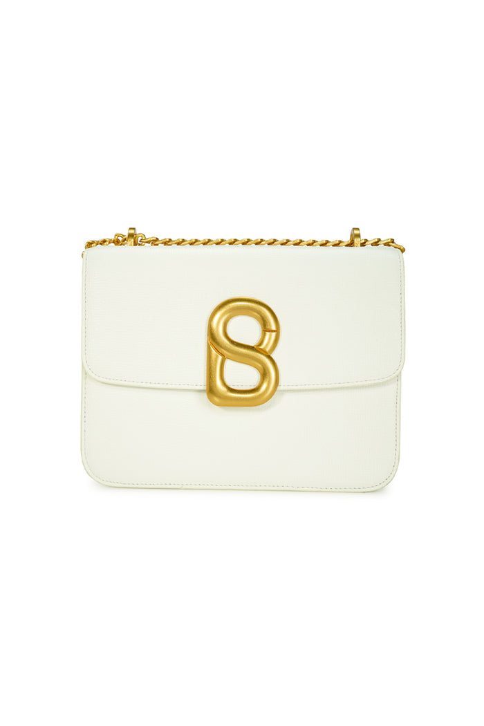 Audrey Chain Leather Bag  Medium - White