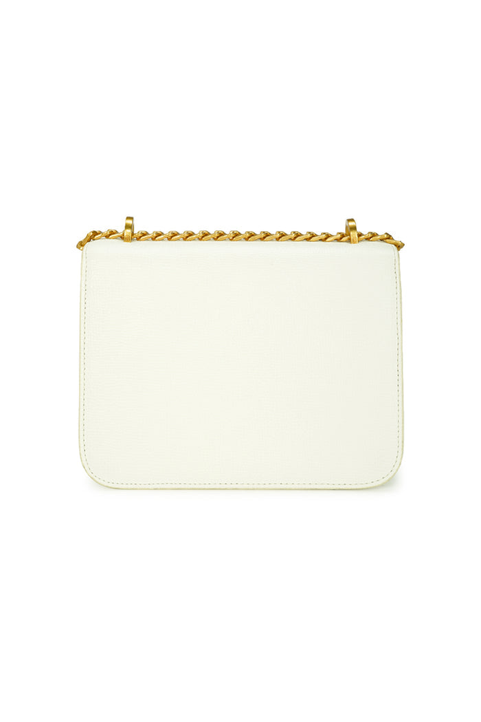 Audrey Chain Leather Bag Small - White