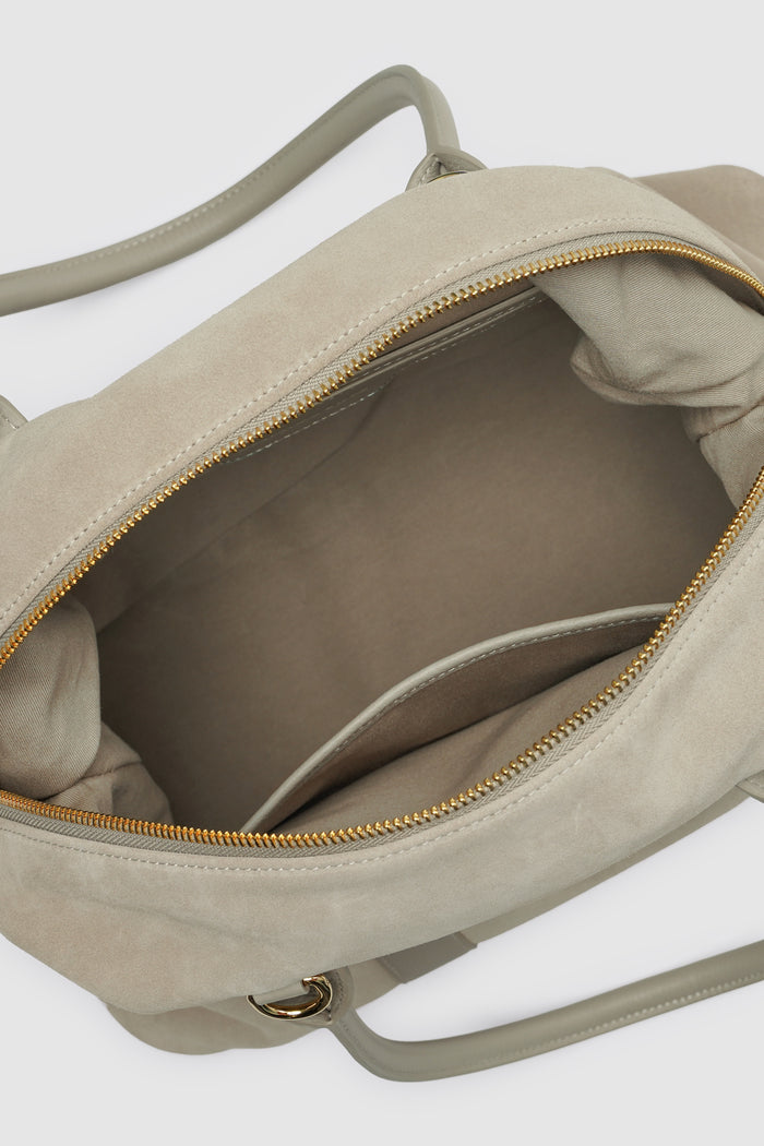 aveline bag in grey by buttonscarves interior compartment