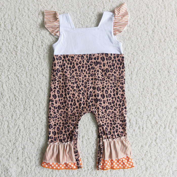 Baby girls pumpkin embroideried romper      D1-15