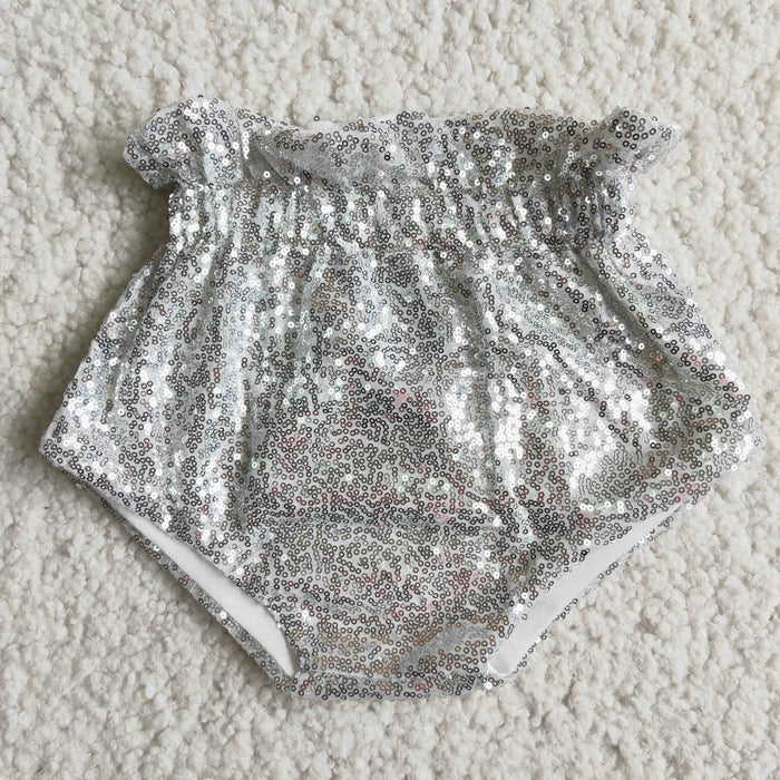 Baby girls sequined bummies