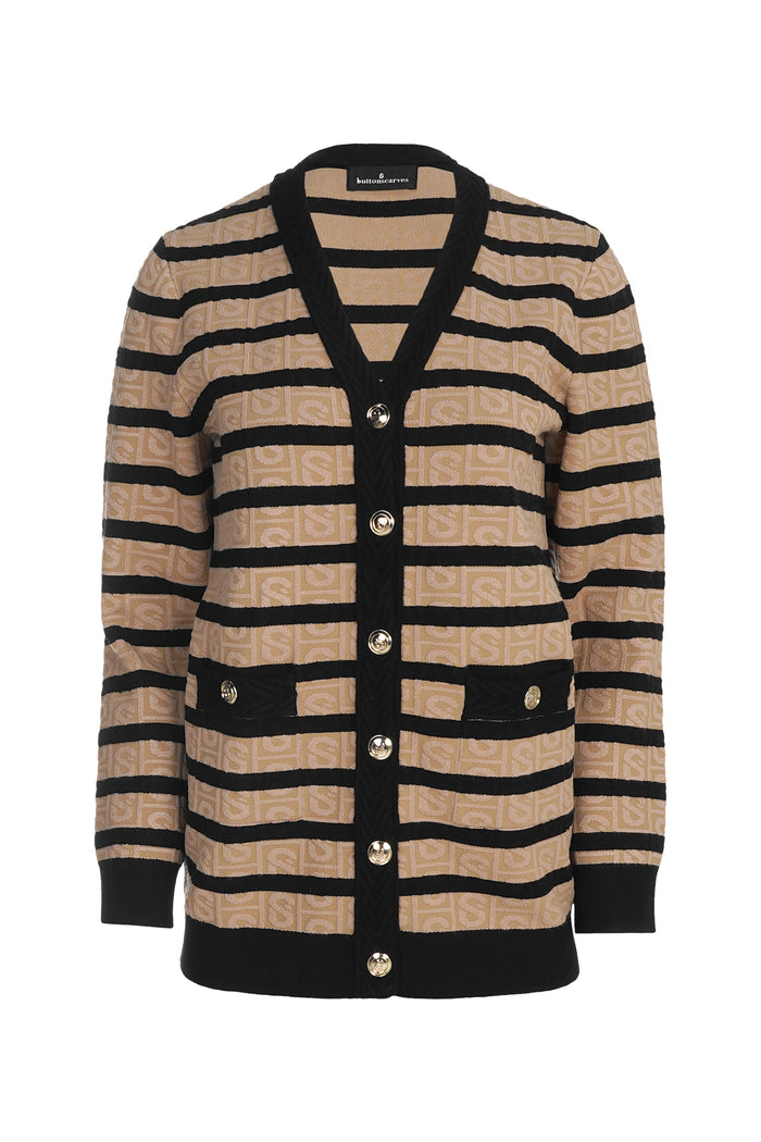 Barbara Monogram Cardigan - Brown