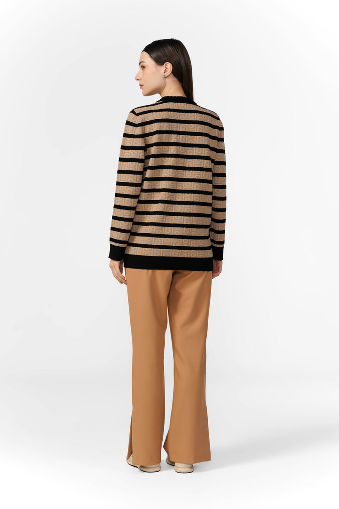 Barbara Monogram Cardigan - Brown