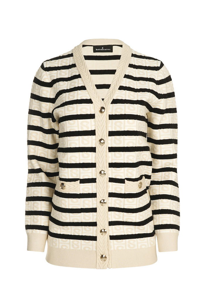 Barbara Monogram Cardigan - Nautical