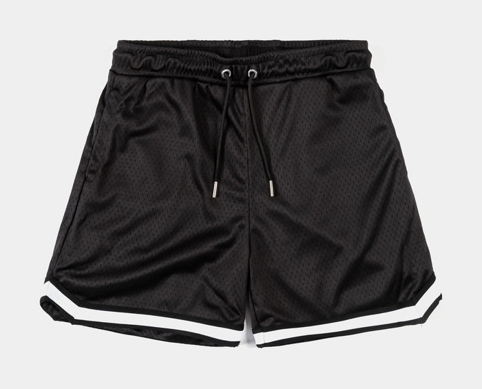 Basketball Mesh Mens Shorts (Black/White)