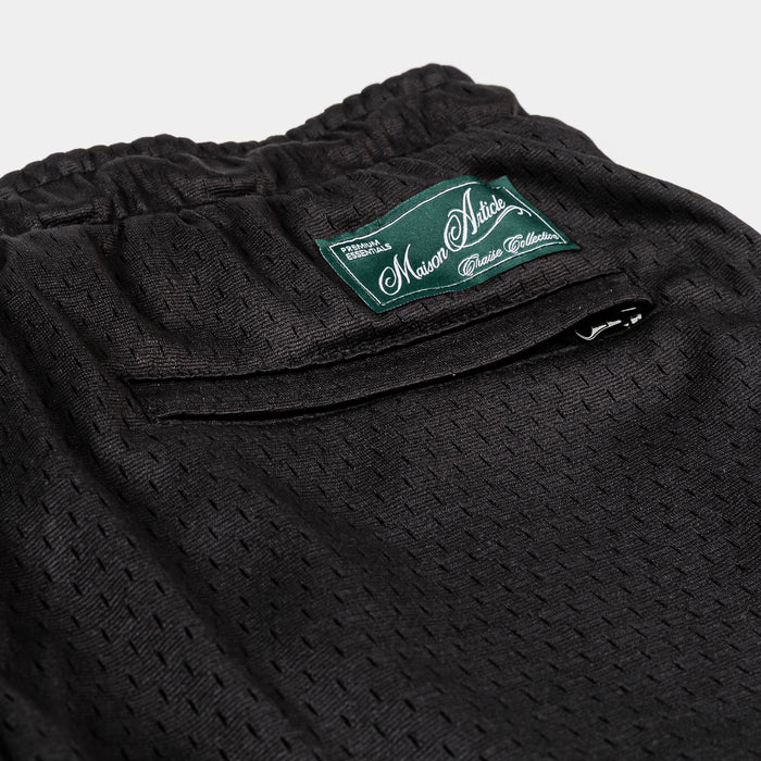 Basketball Mesh Mens Shorts (Black/White)