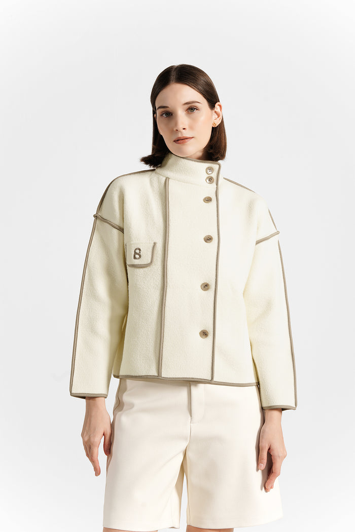 Bella Cropped Coat - Off White