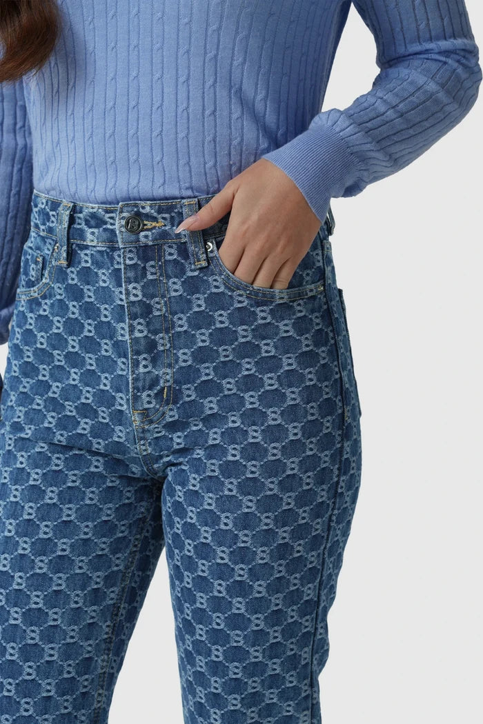 beverly ankle denim pants in light blue by buttonscarves pattern detail