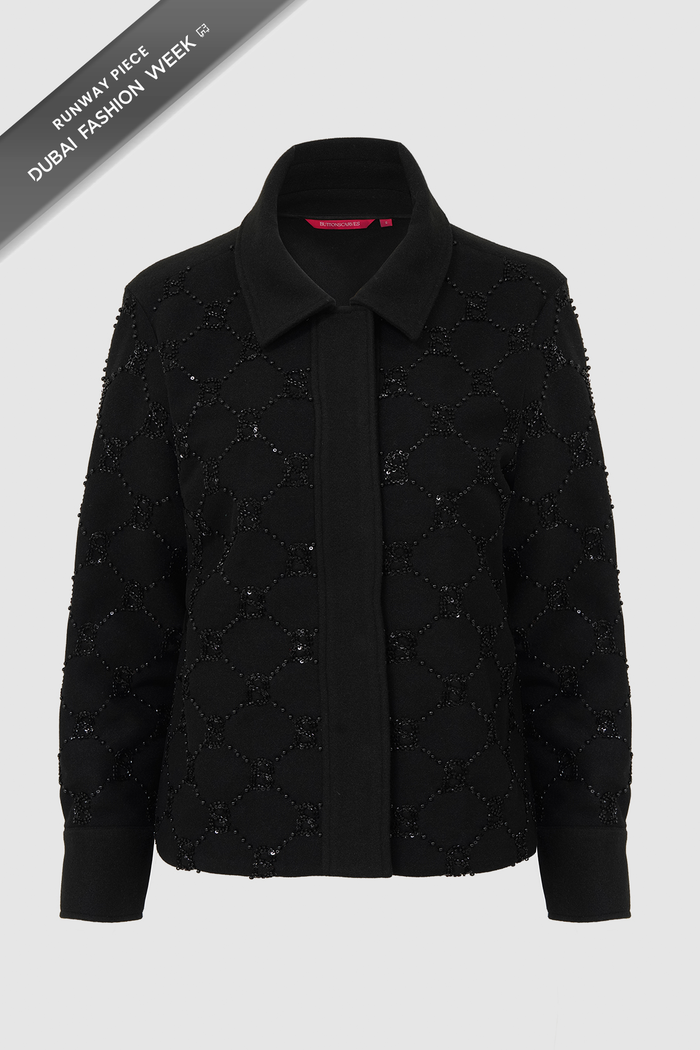 Beverly Beaded Shacket - Black
