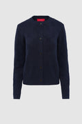 beverly knit cardigan in navy by buttonscarves