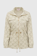 beverly monogram jacket in cream by buttonscarves