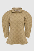 beverly monogram sweatshirt in brown by buttonscarves