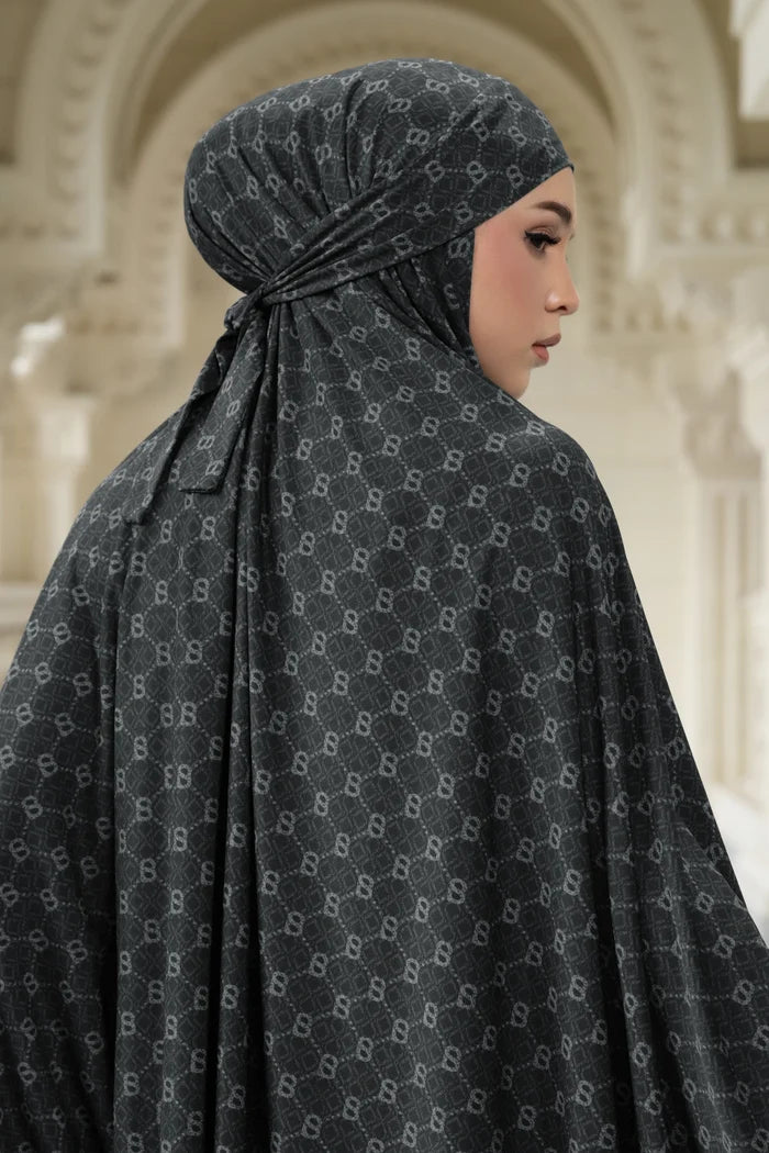 beverly prayer robe in black by buttonscarves back view