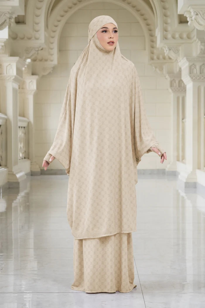 beverly prayer robe in cream by buttonscarves