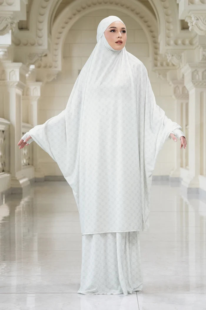 beverly prayer robe in white by buttonscarves
