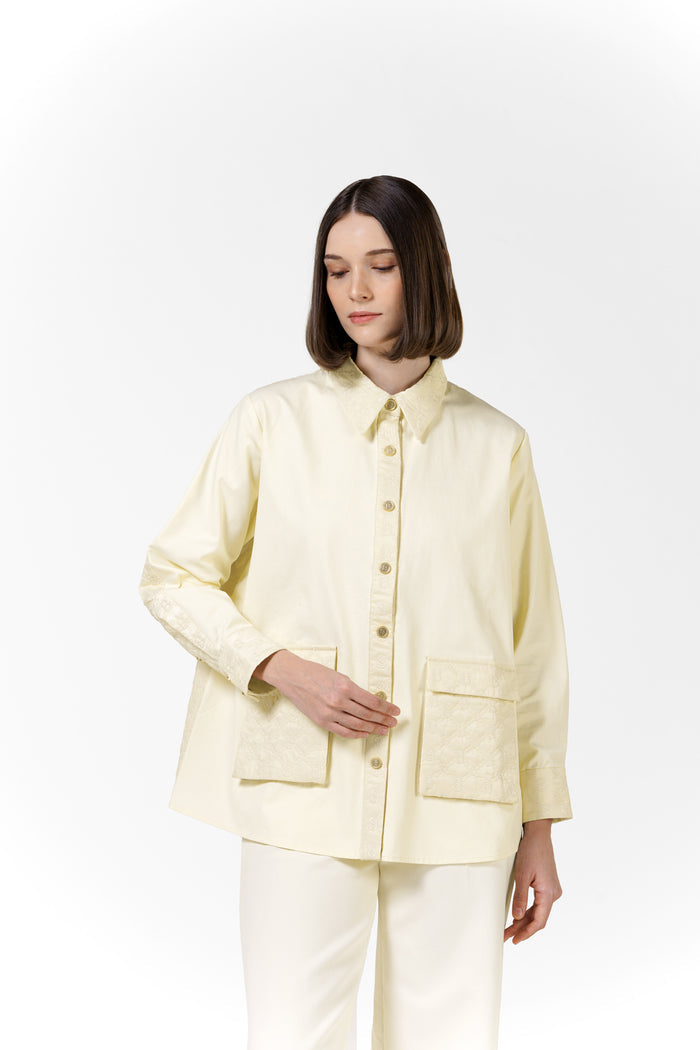Beverly Quilted Shirt - Cream