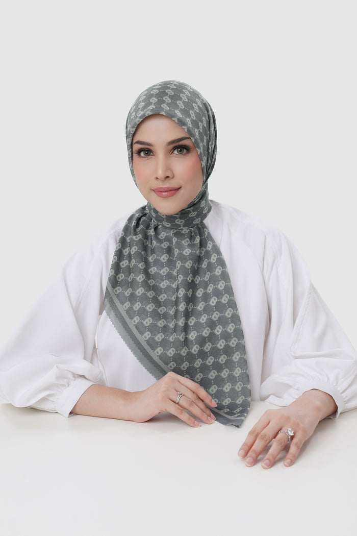 beverly square scarf in pewter by buttonscarves front view