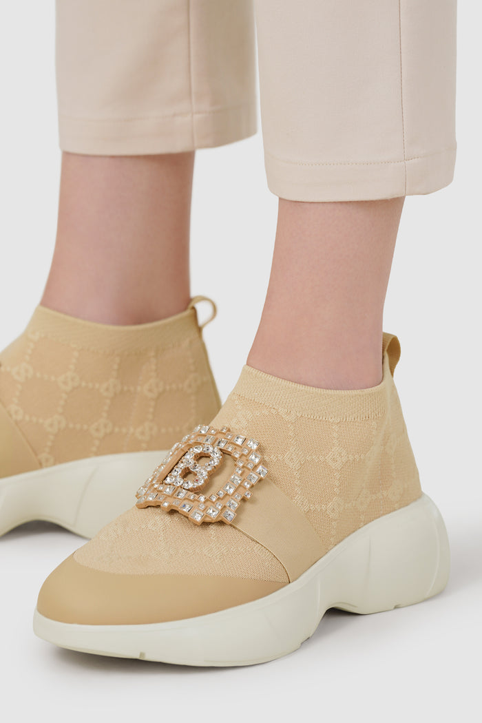 Beverly Stretch Sneakers - Beige