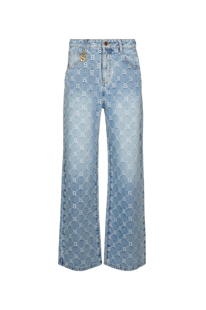 Beverly Wide Leg High-Rise Jeans - Light Blue