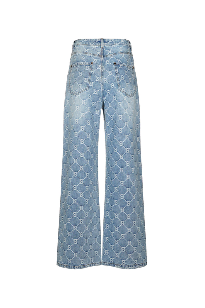 Beverly Wide Leg High-Rise Jeans - Light Blue