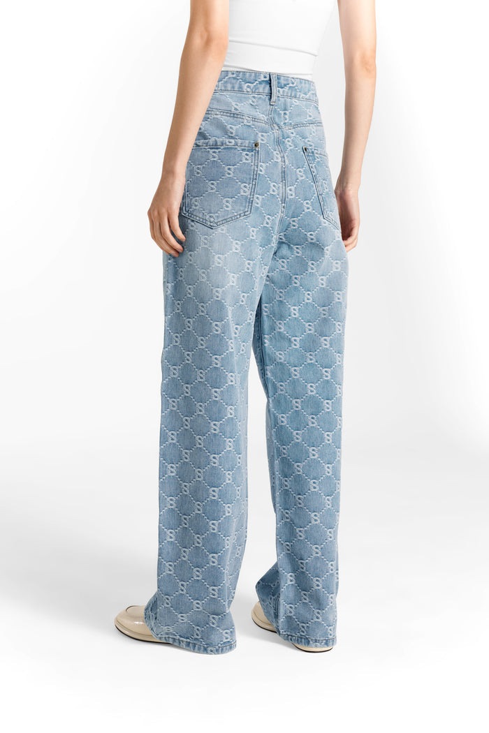 Beverly Wide Leg High-Rise Jeans - Light Blue