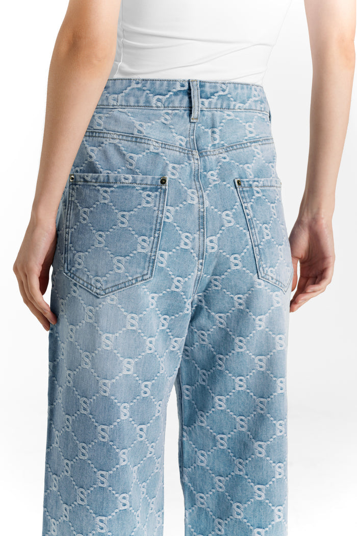 Beverly Wide Leg High-Rise Jeans - Light Blue