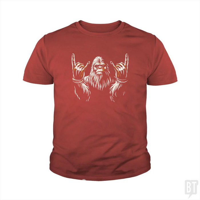 Bigfoot Rock On Kids Shirt