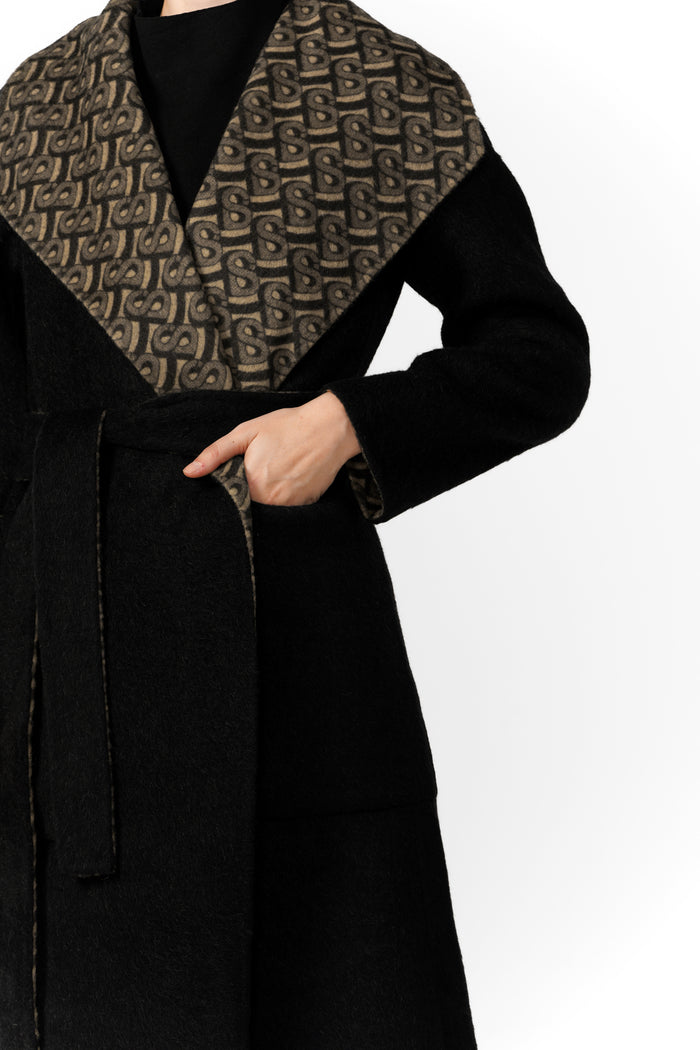 Bimu Double Face Coat - Black