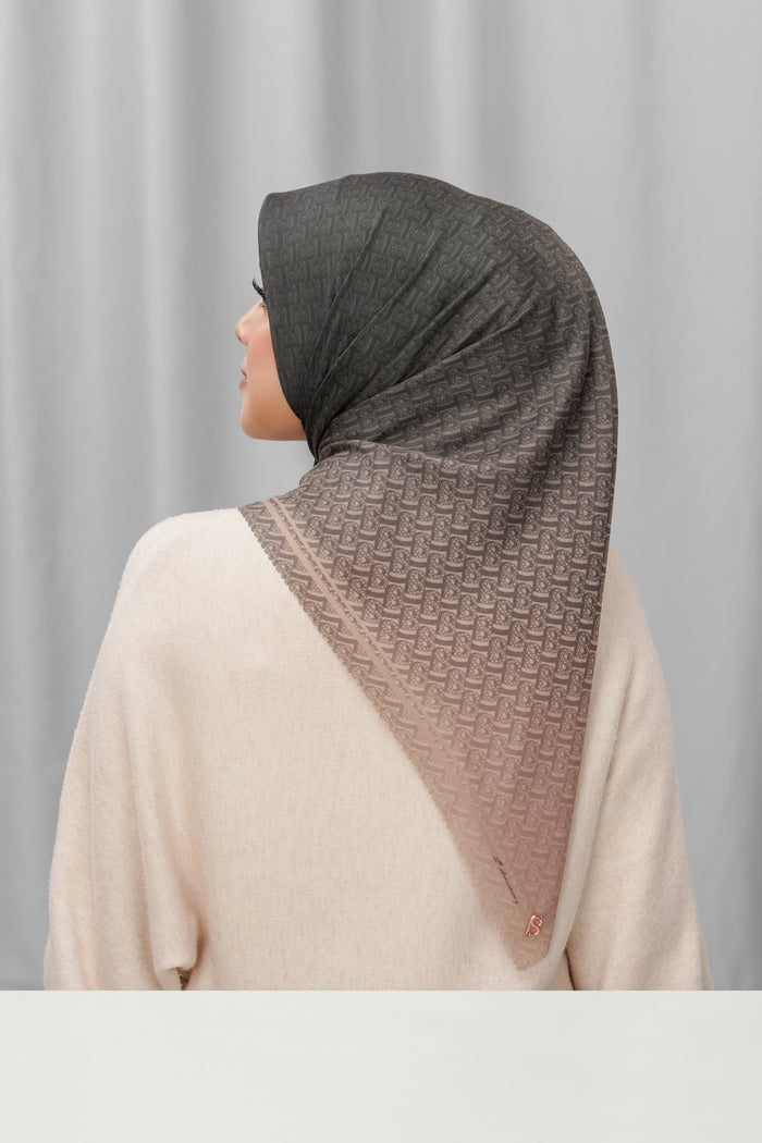bimu horizon square scarf in eclipse by buttonscarves back view