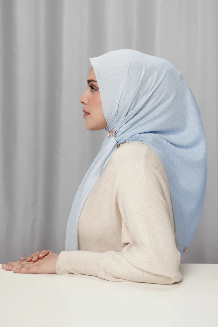 bimu horizon square scarf in hydra by buttonscarves side view