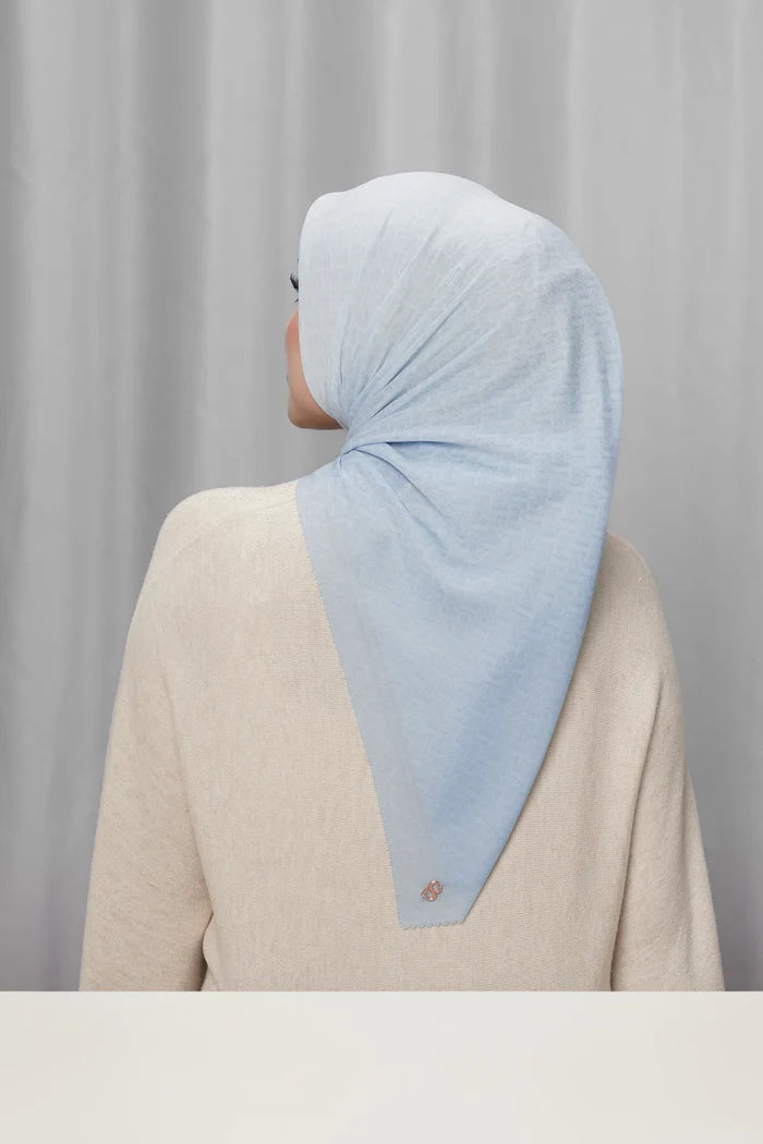 bimu horizon square scarf in hydra by buttonscarves back view