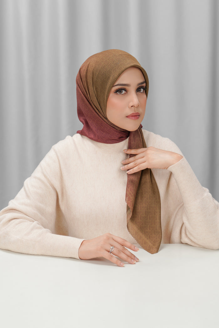 bimu horizon square scarf in mars by buttonscarves front view