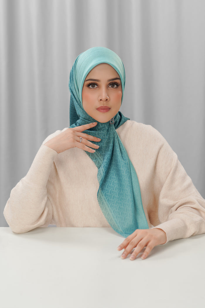 bimu horizon square scarf in nebula by buttonscarves front view