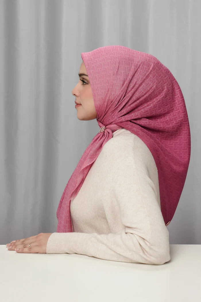bimu horizon square scarf in rosette by buttonscarves side view