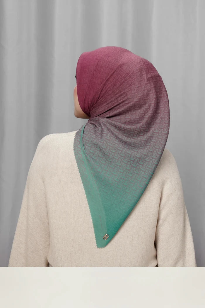 bimu horizon square scarf in vela by buttonscarves back view
