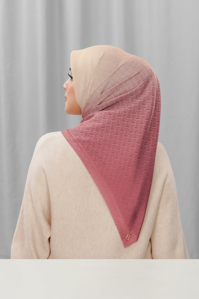 bimu horizon square scarf in venus by buttonscarves back view